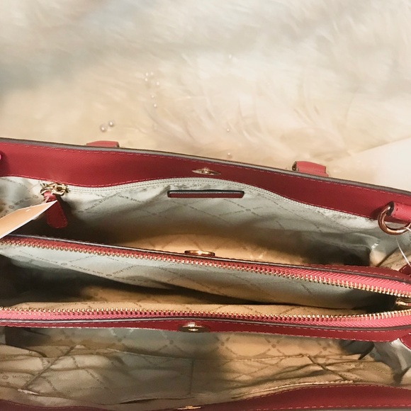 🌺 NEW MICHAEL KORS SCARLET SAVANNAH SATCHEL - Picture 6 of 8